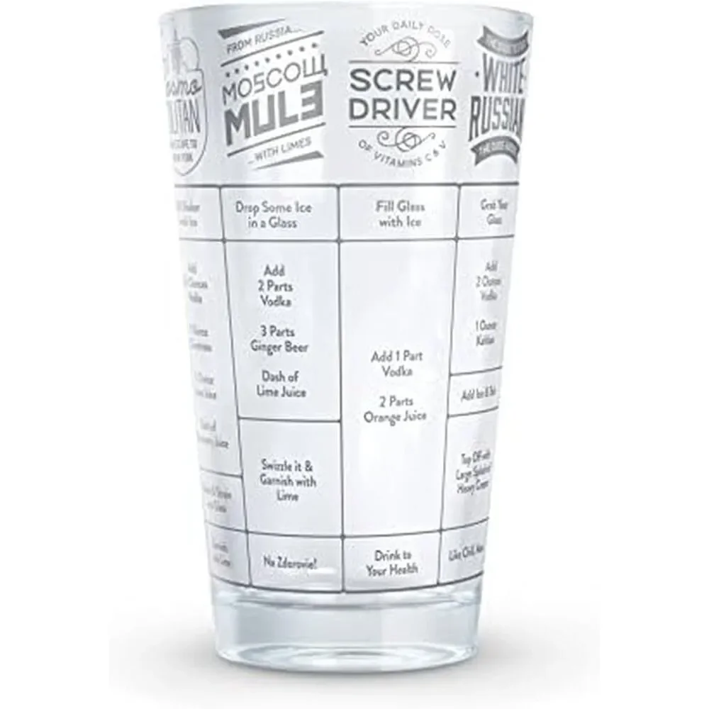 FRED & FRIENDS Good Measure Vodka Cocktail Recipe Glass Cup